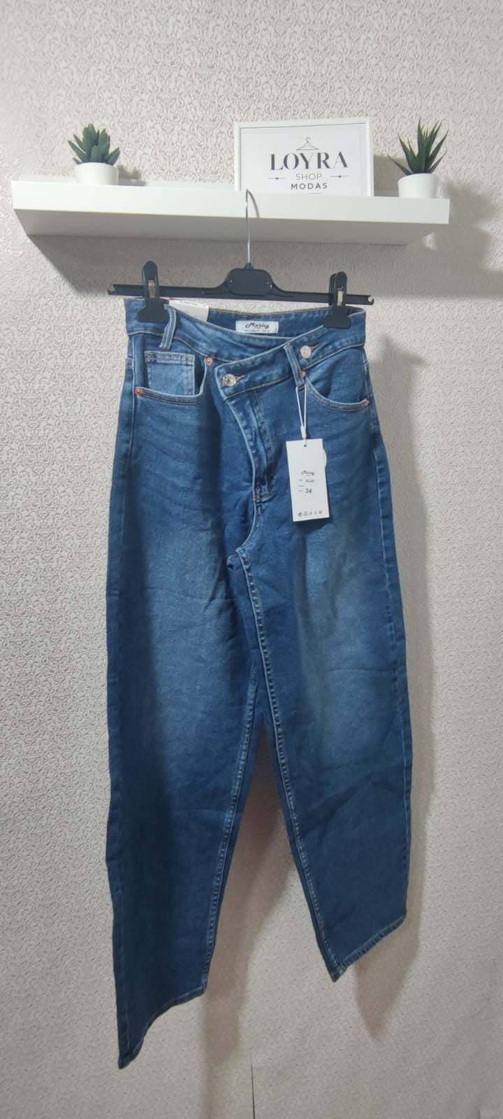 Jean Balloon Fit Cruzado